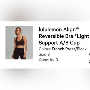 Lululemon align Reversible Sports Bra
